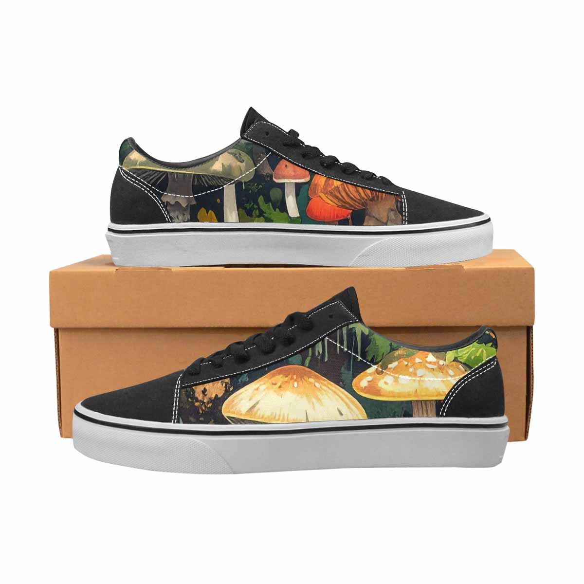 WOMEN'S Mushrooms Camo Mushrooms Lace-Up Canvas Aesthetic Custom Shoes
