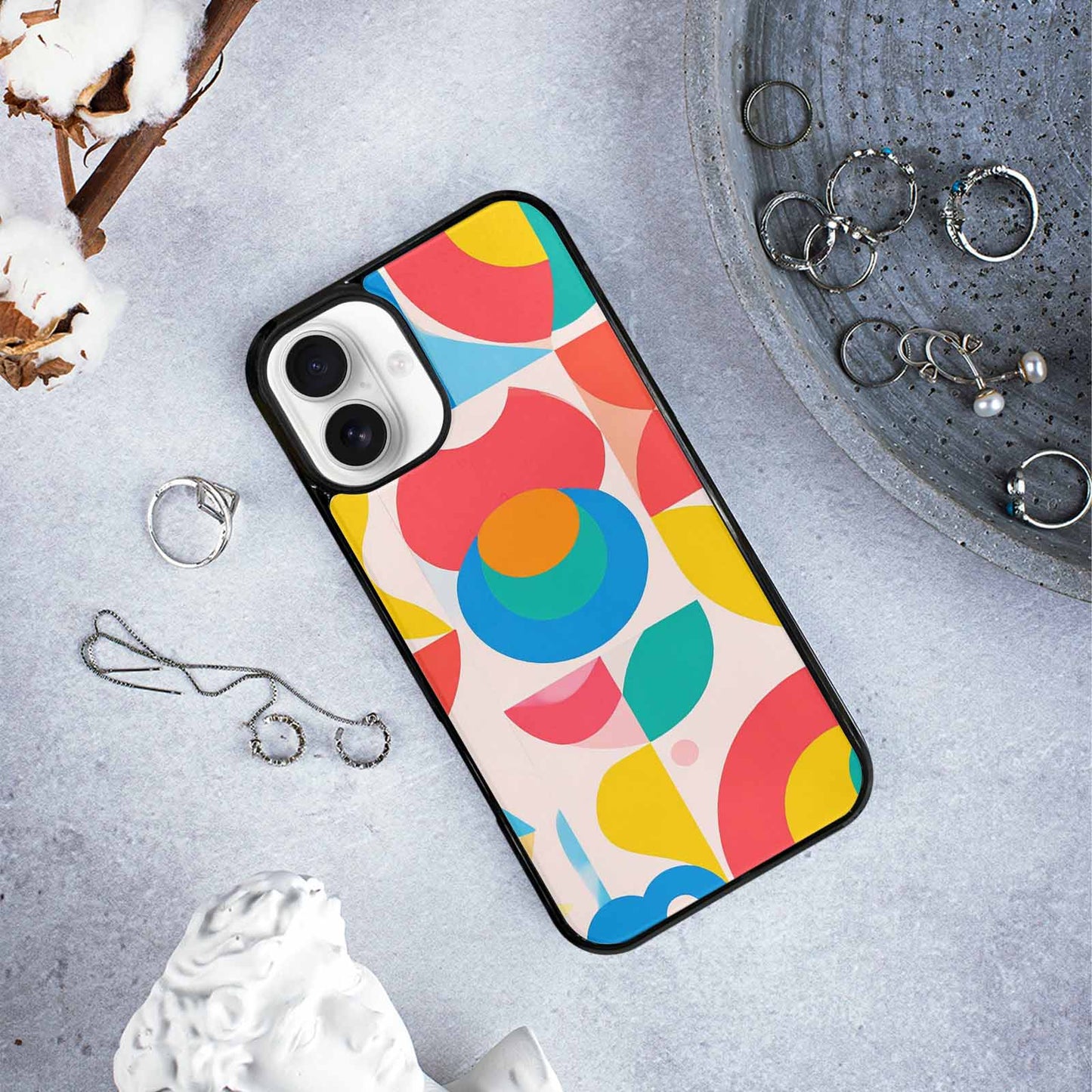 iPhone 16 Plus Case — 1960s Mod Cartoon Art Pattern, Custom Print Case Cover