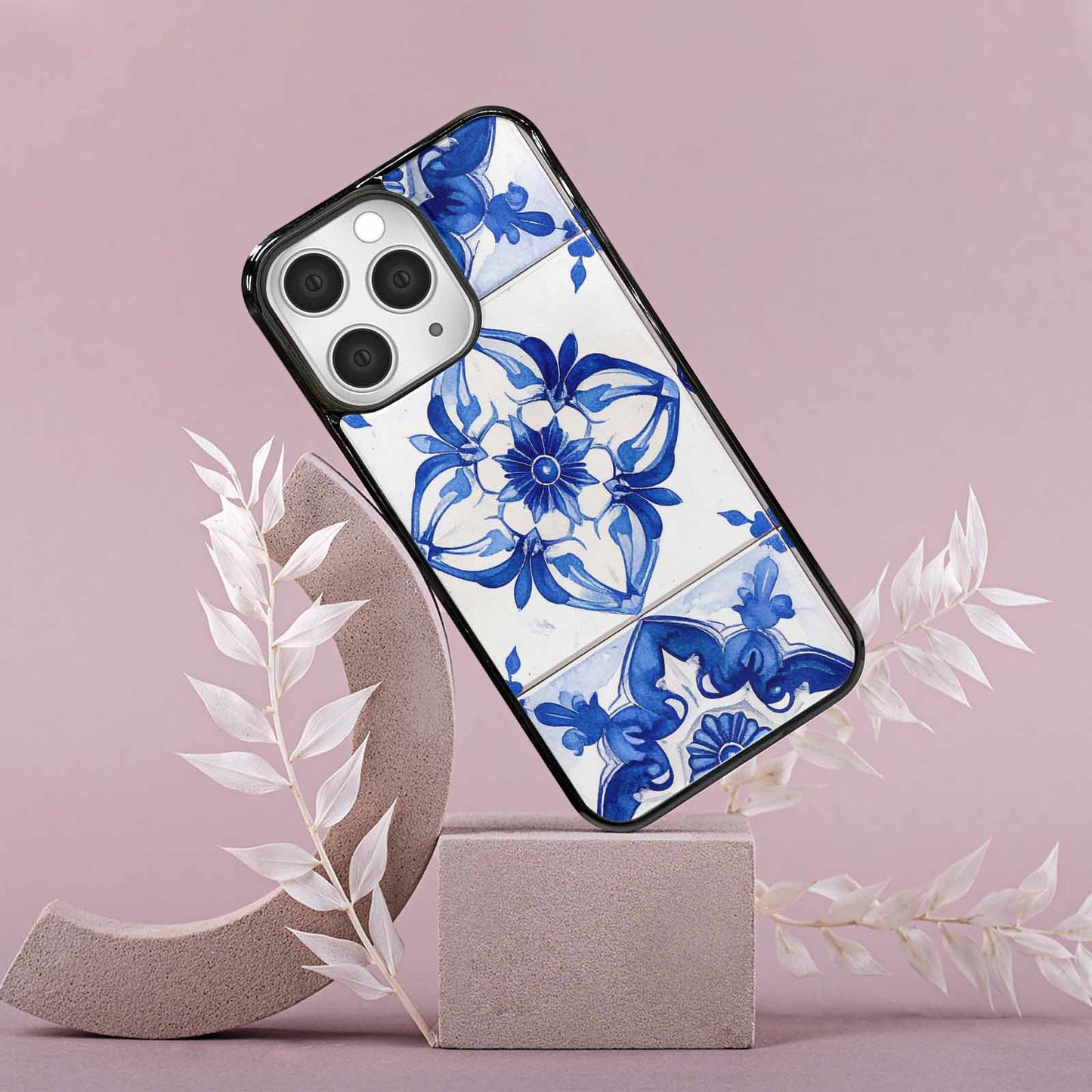 iPhone 15 Pro Max Case — Talavera Tile Floral, Custom Designed Case Cover