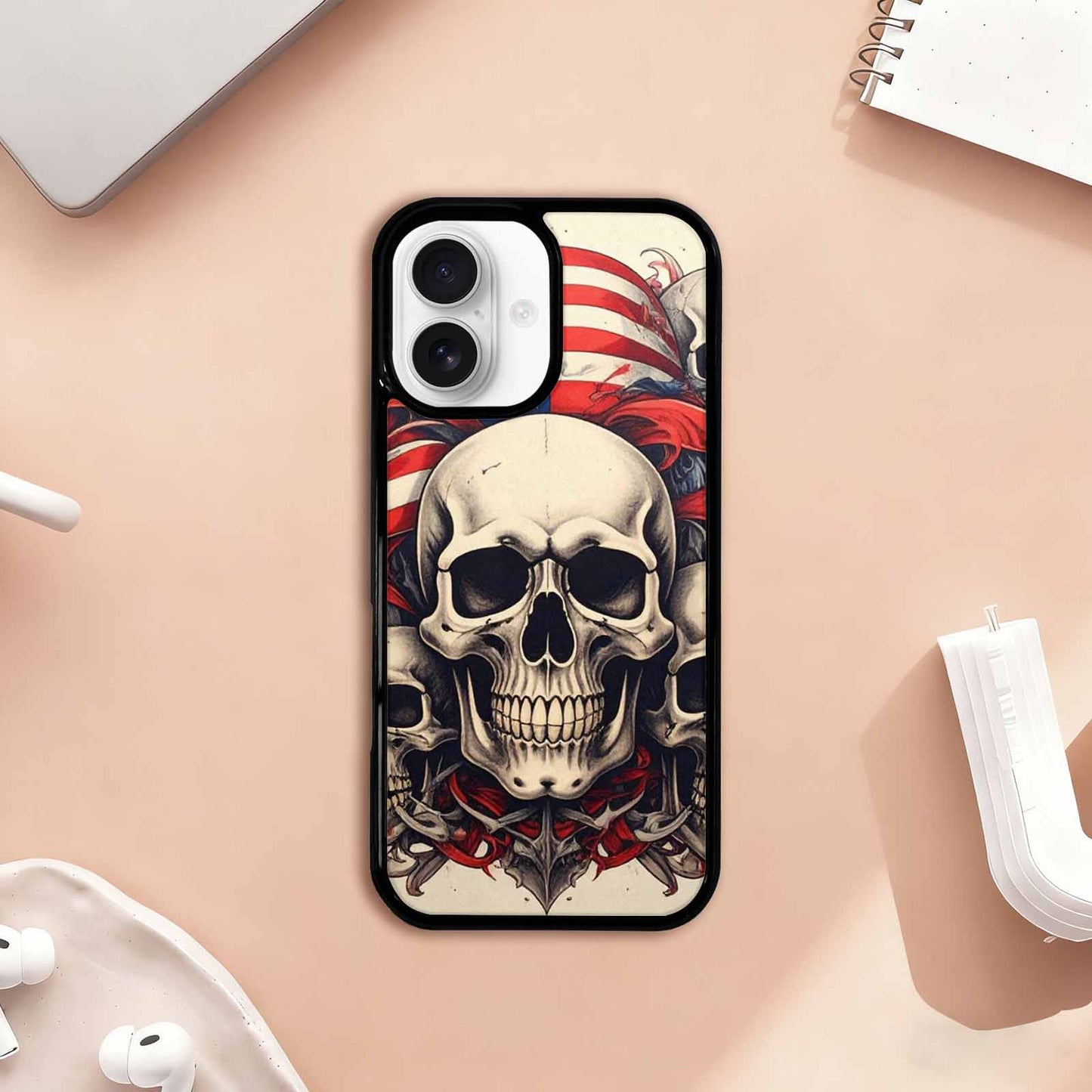 iPhone 17 Case — Skull Dark Art Gothic Print Gothic, Customized Protective Case