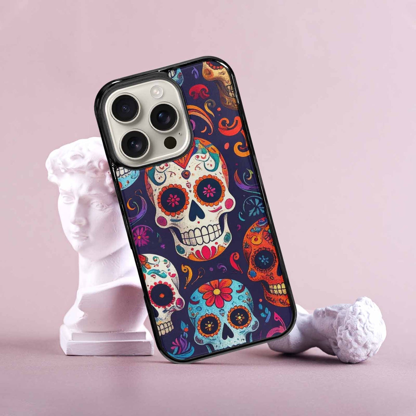 iPhone 16 Pro Case — Day Dead Sugar Skull Art 100s, Unique Phone Case Design