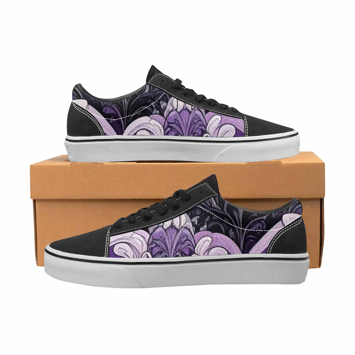 MEN'S Asexual Flag Color Canvas Lace-Up Dreamcore Custom Shoes