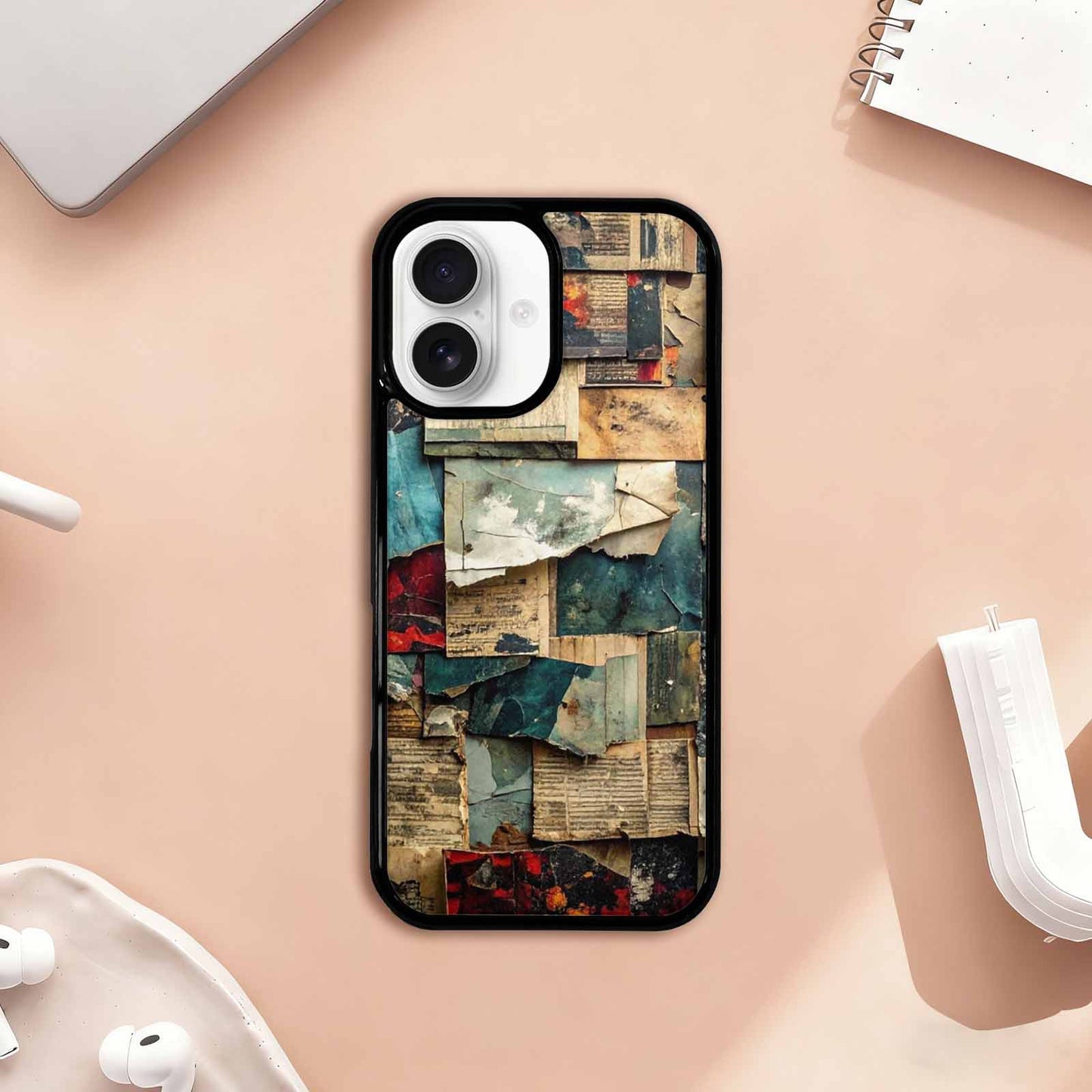 iPhone 17 Case — Distressed Grunge Texture Pattern Original Art, Custom Art Phone Cover