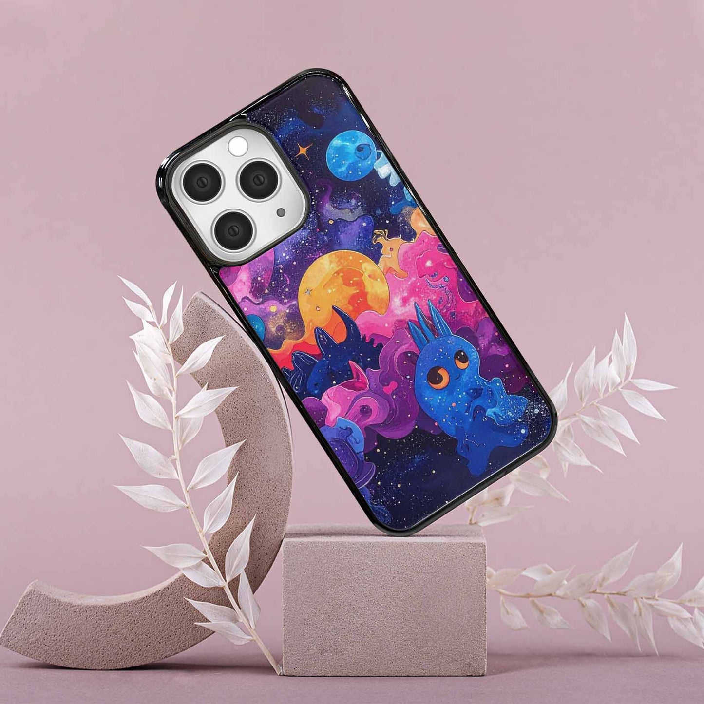 iPhone 15 Pro Max Case — Cosmic Creature And Object Mashup Pattern, Custom Phone Case