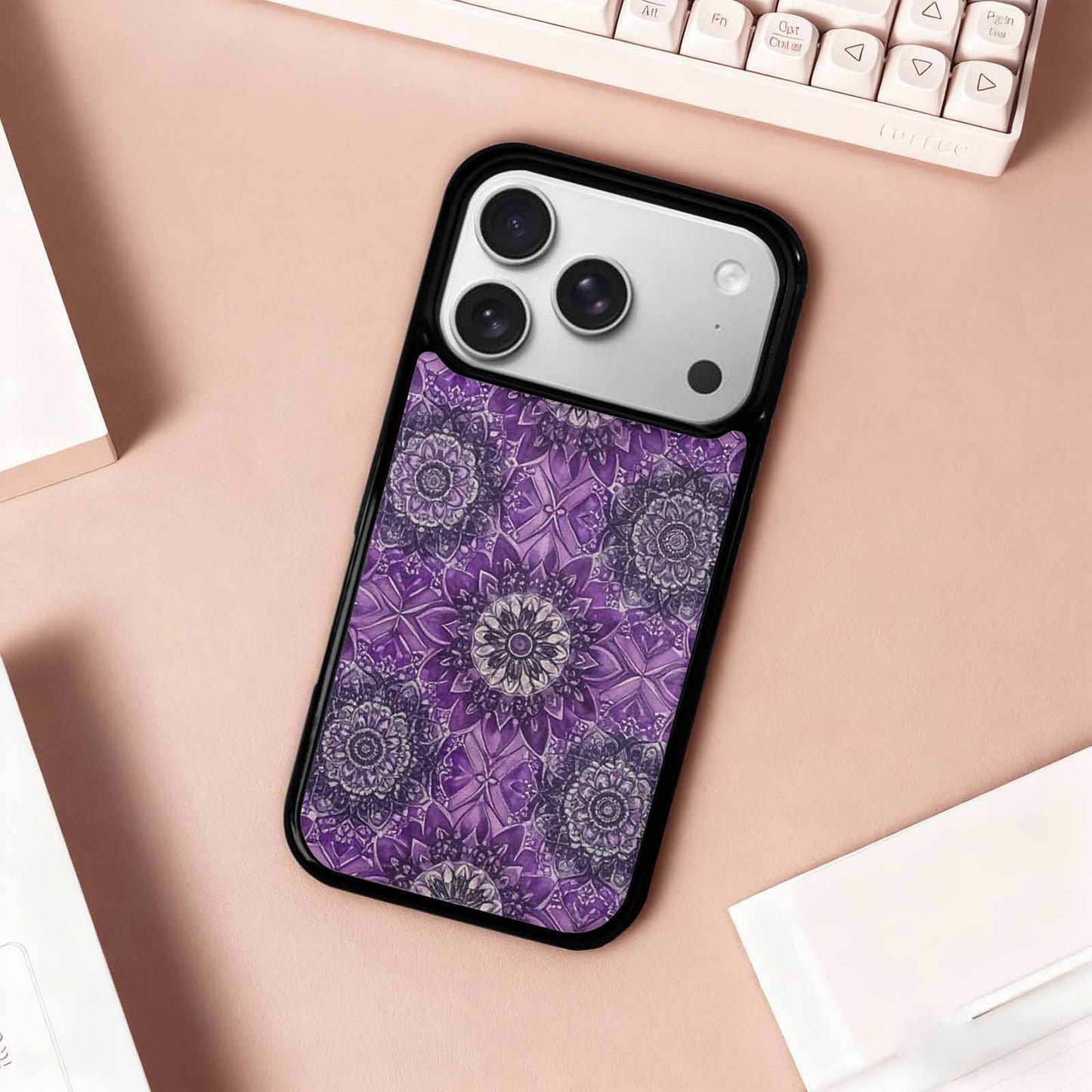 iPhone 17 Pro Case — Small Mandala Pattern Randomly Varying Floral, Unique Phone Case Design