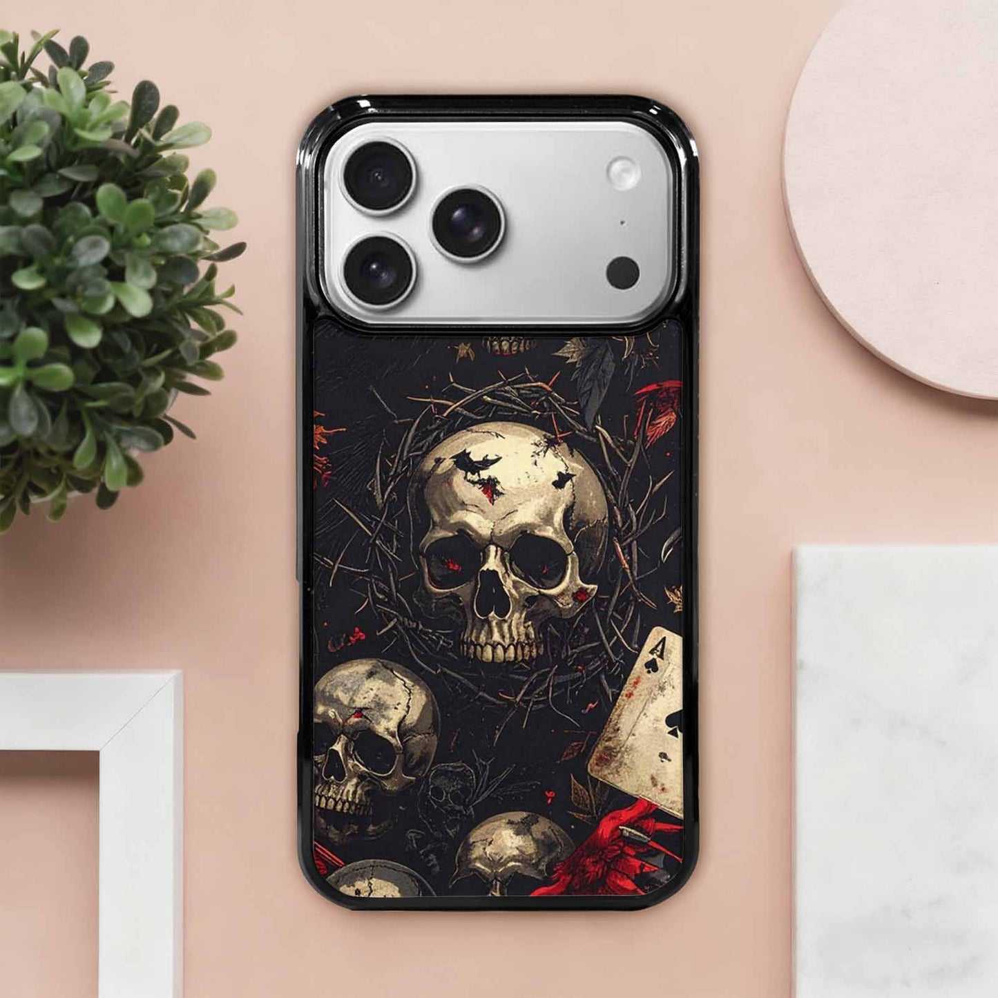 iPhone 17 Pro Max Case — Skull Dark Art Gothic Print Gothic, Custom Designed Case Cover