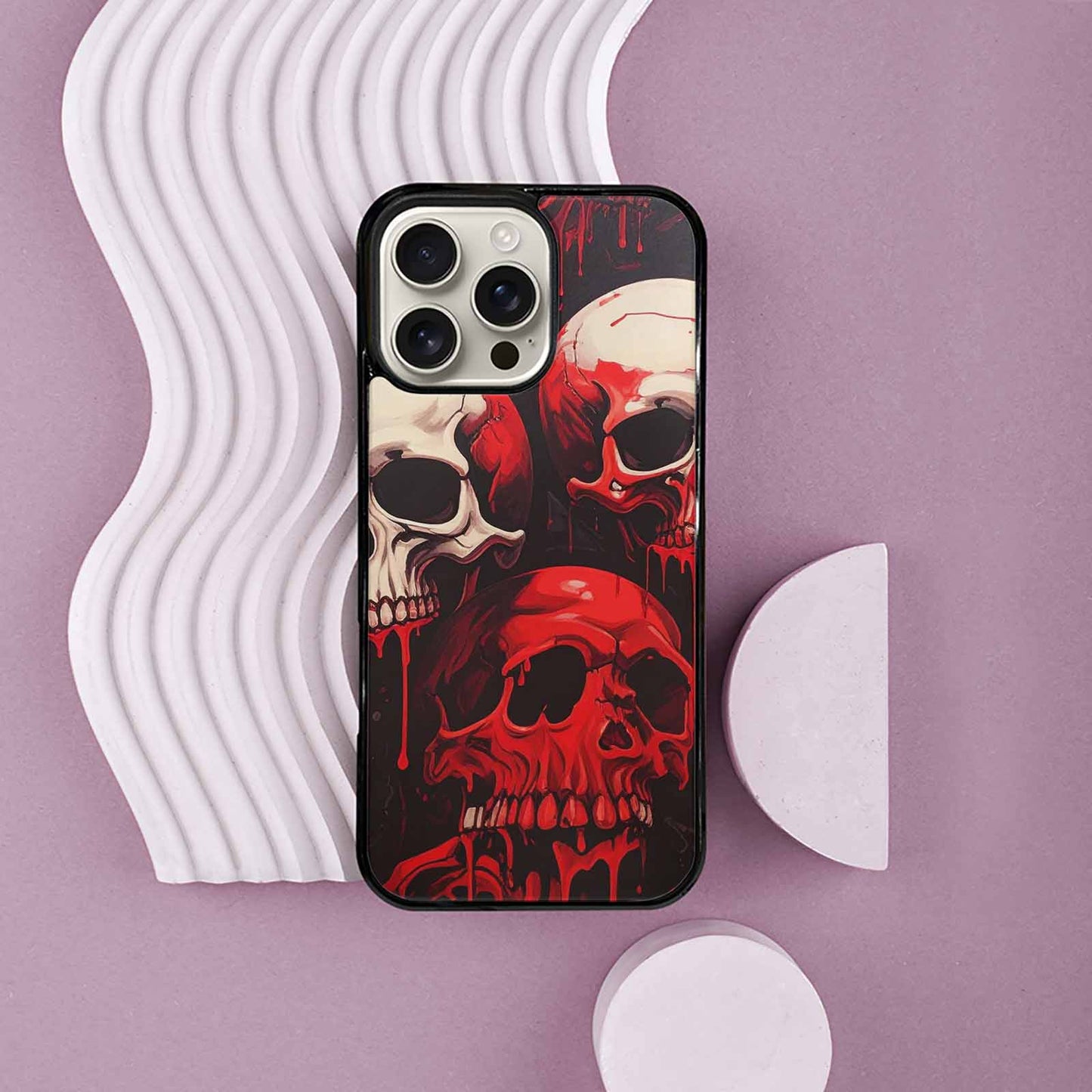 iPhone 16 Pro Max Case — 1000\'s Of Skulls Overlapping Eachother Everywhere, Custom Print Case Cover