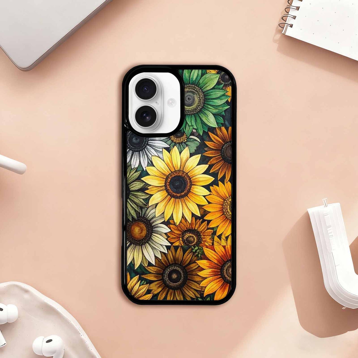 iPhone 17 Case — Small Sunflower Pattern, Randomly Floral, Custom Print Case Cover