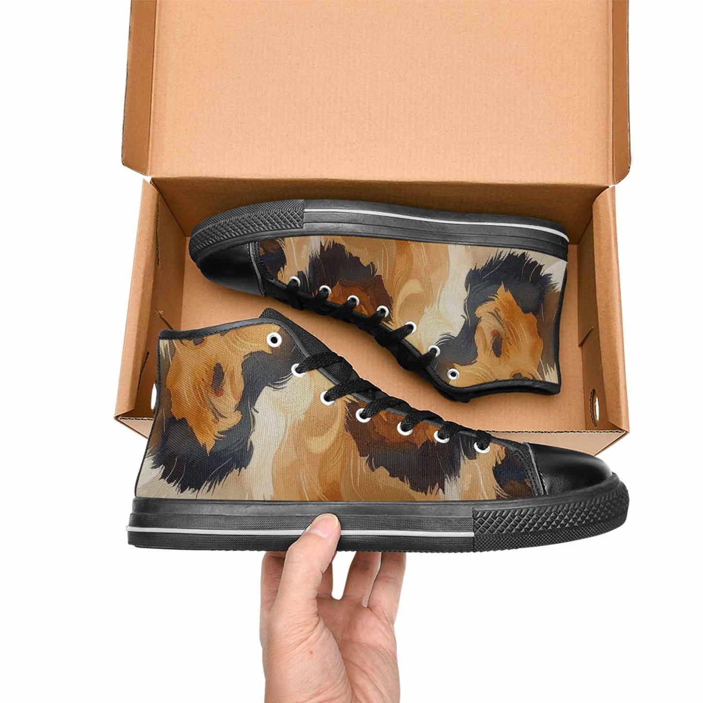 WOMEN'S Leopard Soft Airbrush Gradient High Top Canvas Neon Fantasy Custom Shoes