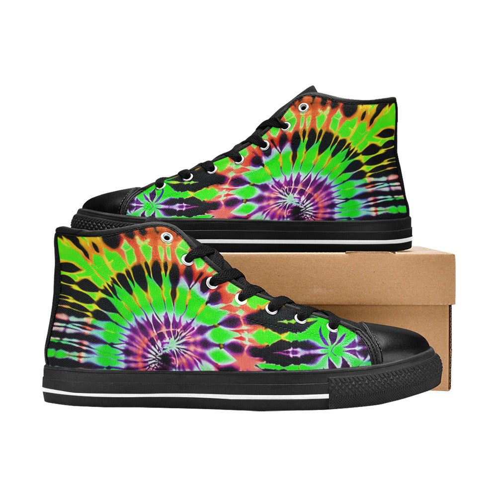 MEN'S Cc Tie Dye Art High Top Canvas Vibrant Chaos Sneakers