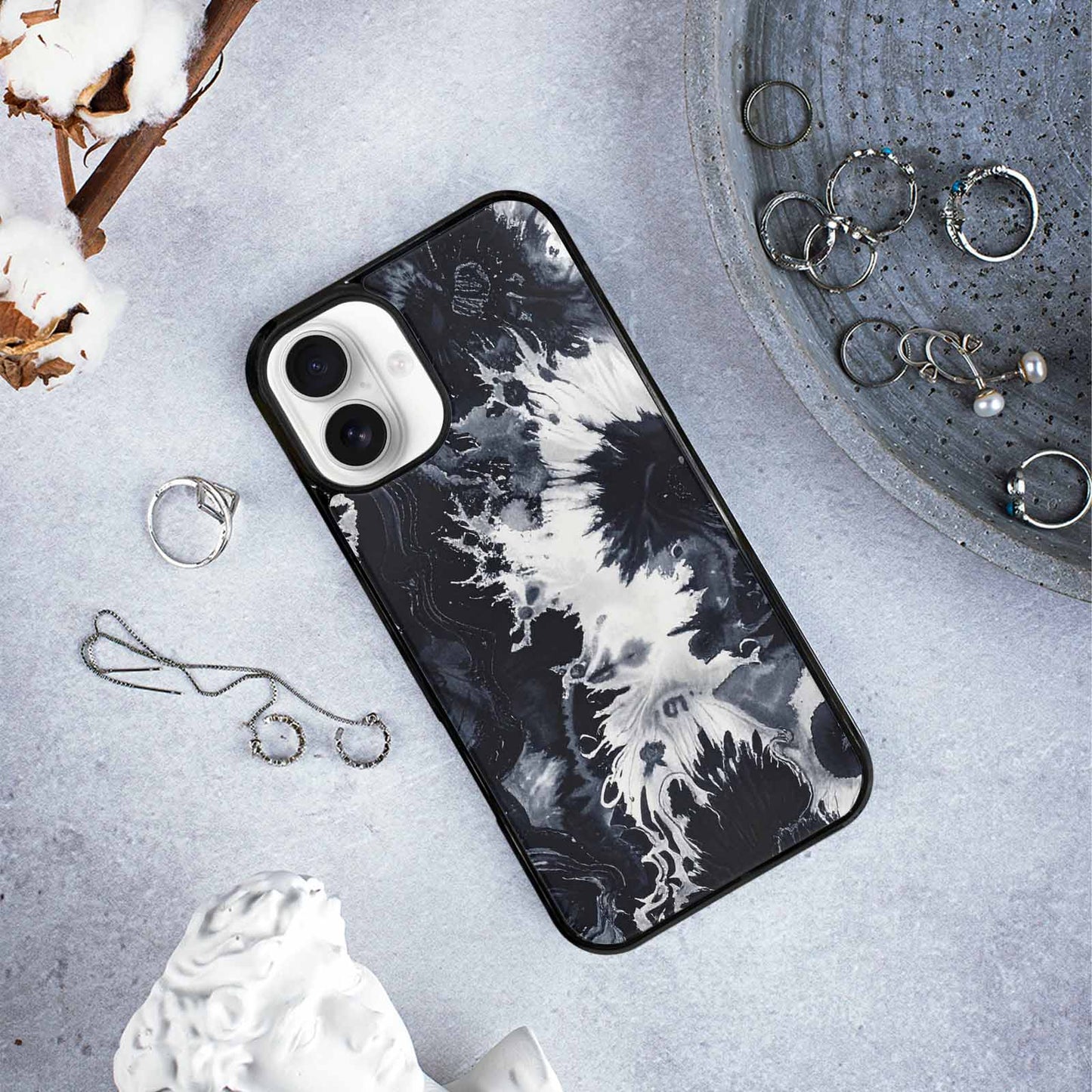 iPhone 16 Plus Case — Black White Animal Print, Custom Print Case Cover