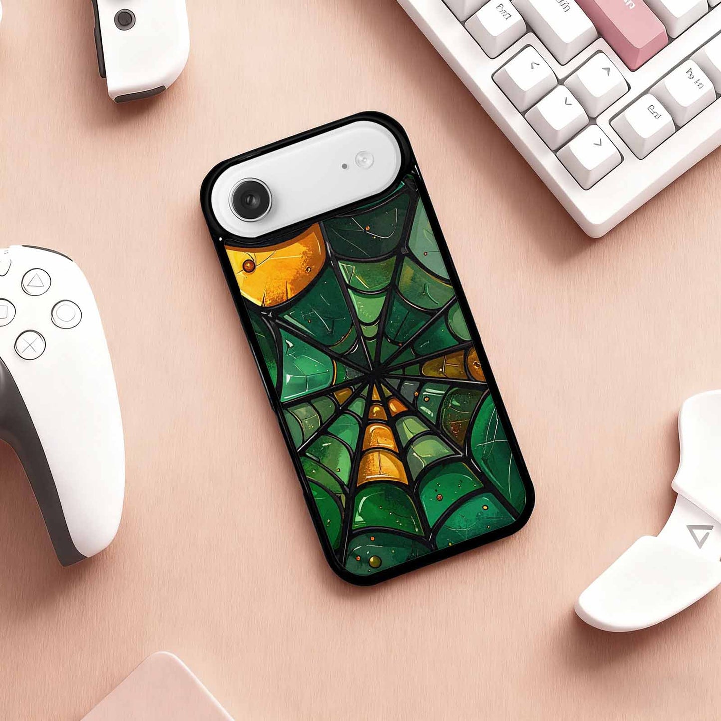iPhone 17 Air Case — Metallic St Patricks Spider Original Art, Custom Made Phone Cover