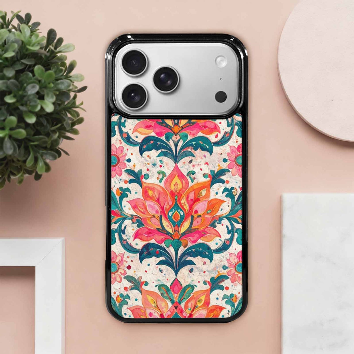iPhone 17 Pro Max Case — Marble Floral, Custom Phone Case