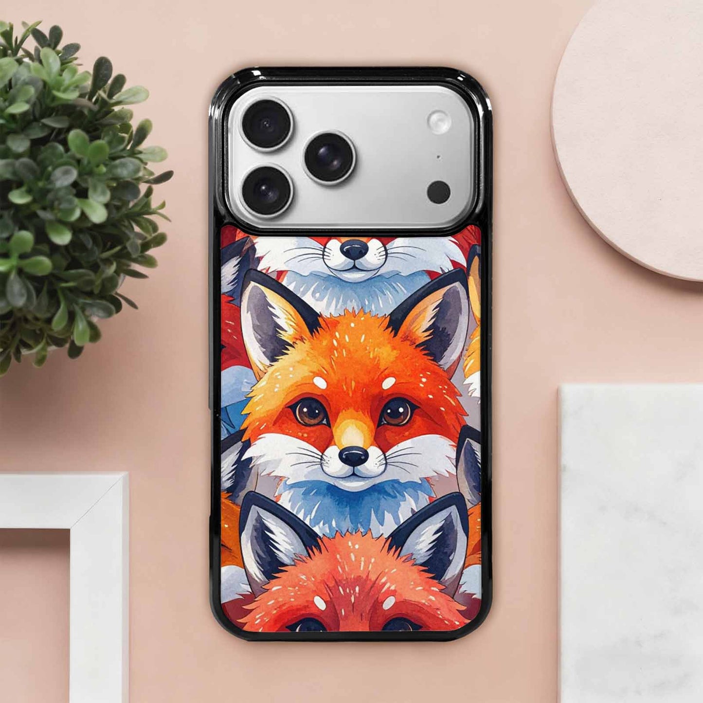 iPhone 17 Pro Max Case — Watercolor Kawaii Fox Watercolor Abstract, Custom Phone Case