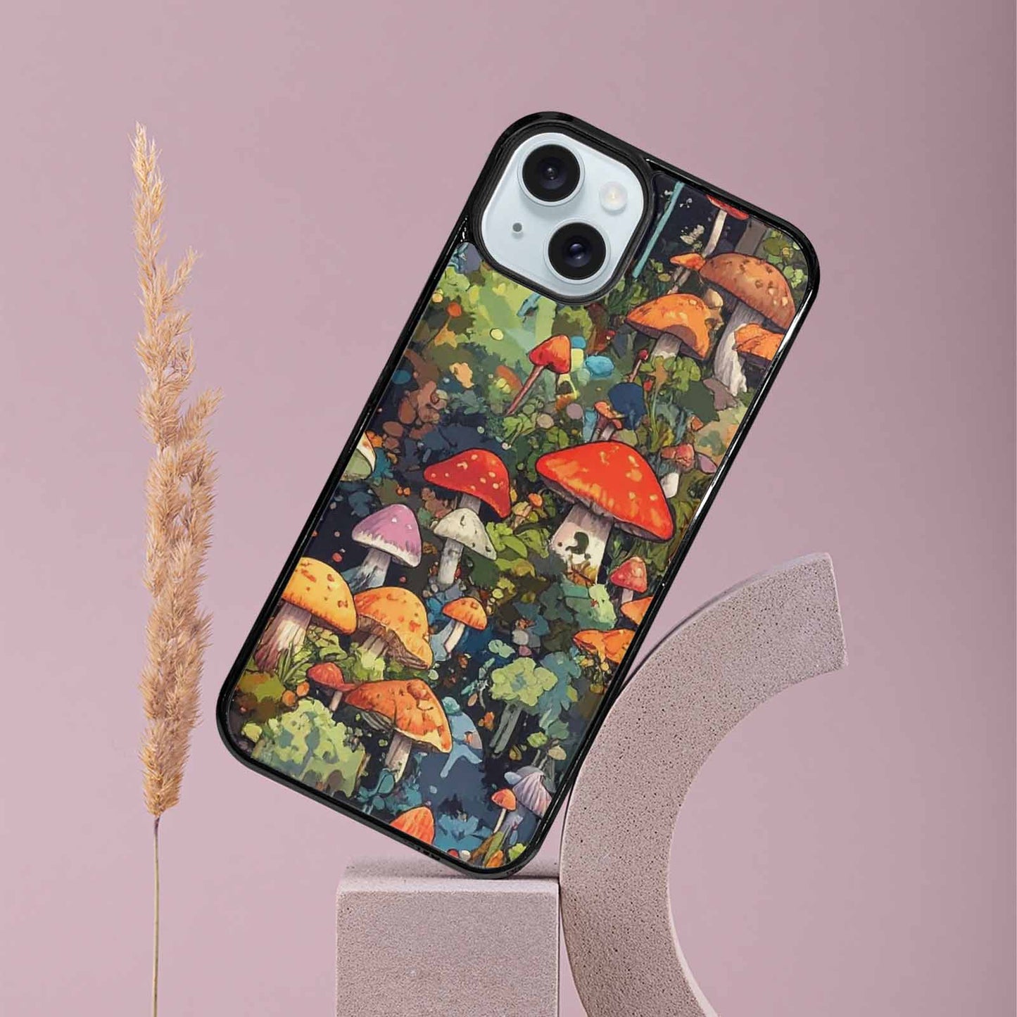 iPhone 15 Plus Case — Mushrooms Camomushrooms Patter Big, Custom Printed Phone Case