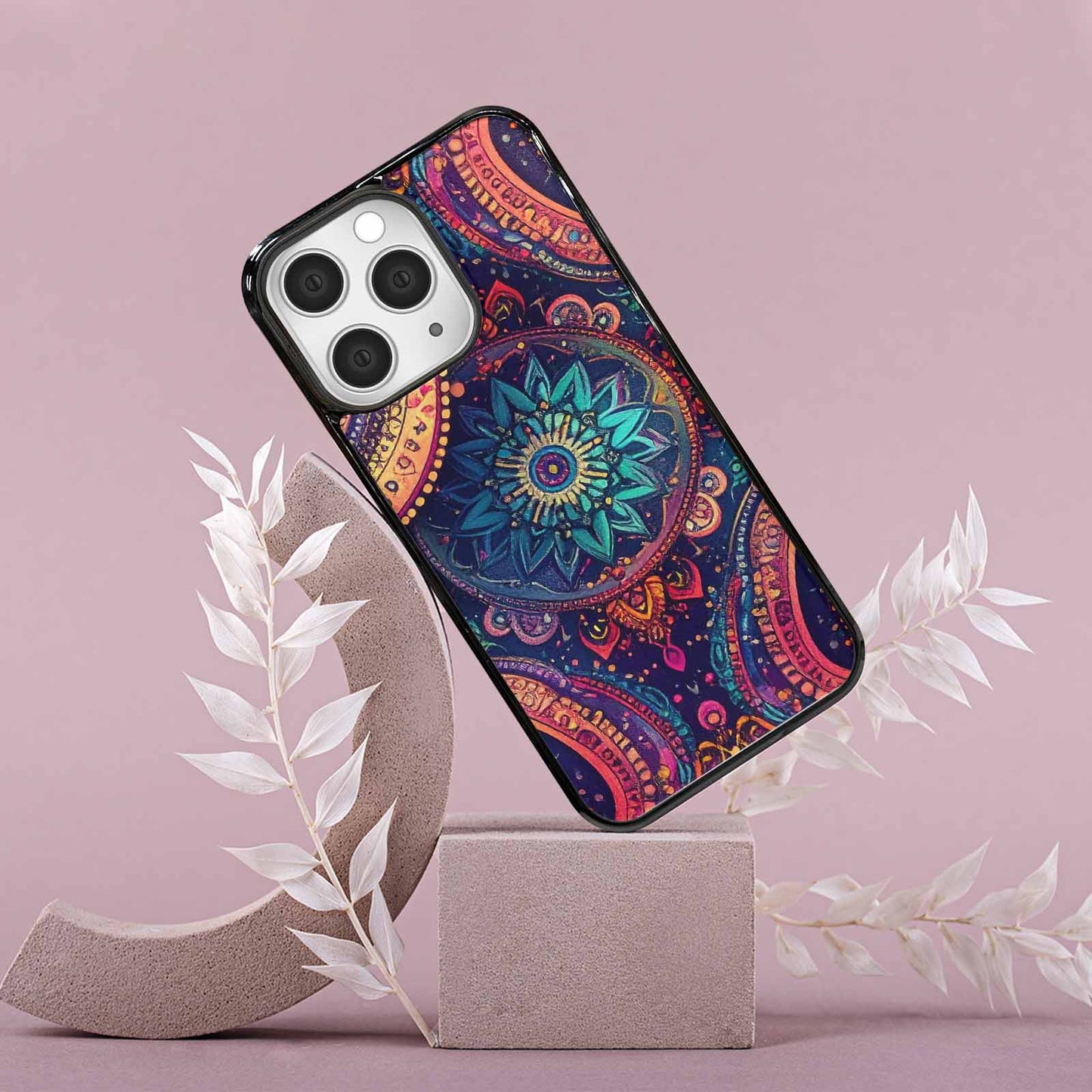 iPhone 15 Pro Max Case — Paisley Mandala, Custom Made Phone Cover