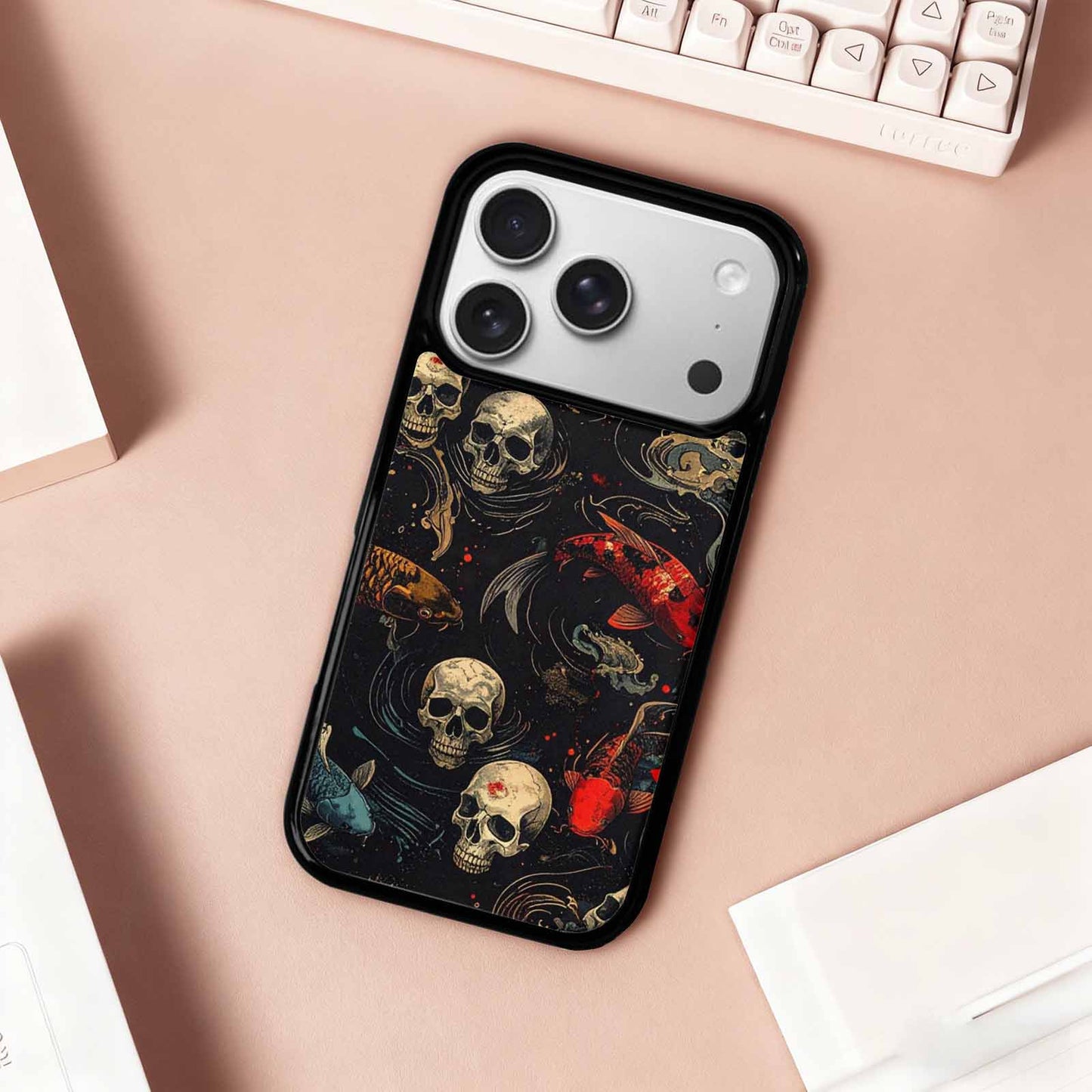iPhone 17 Pro Case — Skull Dark Art Gothic Print Gothic, Custom Made Phone Cover