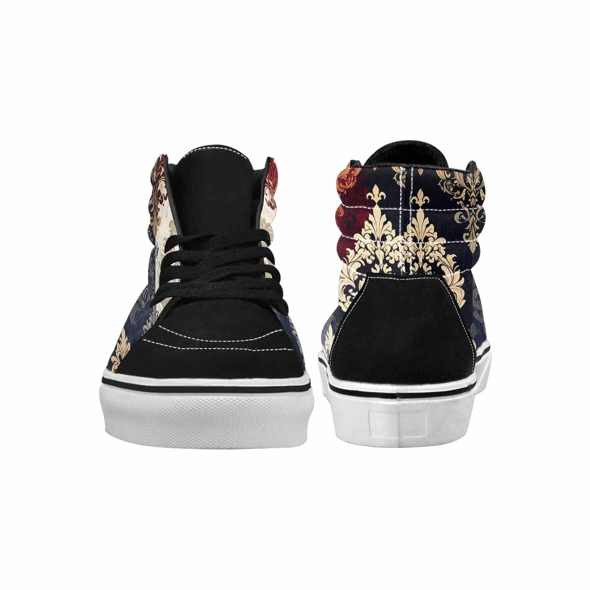 WOMEN'S Damask Ornamental Wallpaper High Top Canvas Surreal Custom Sneakers