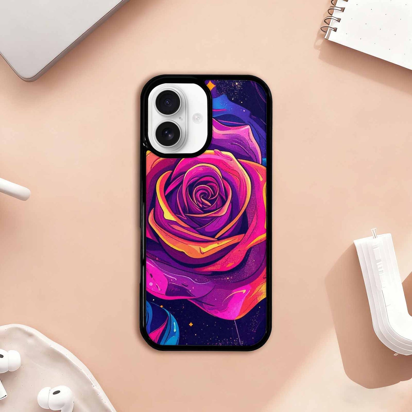 iPhone 17 Case — Rose Galaxy Art Seamless Galaxy Space, Original Design Phone Case