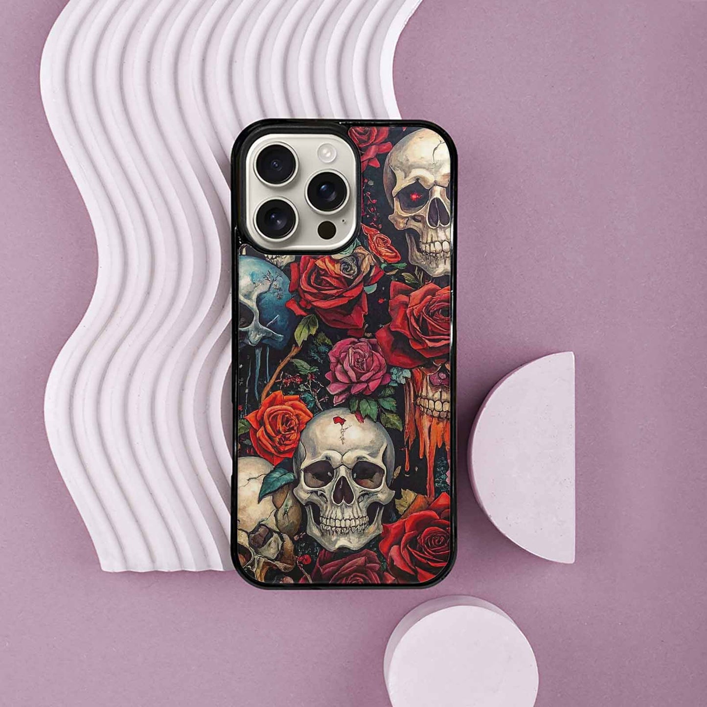 iPhone 16 Pro Max Case — Skulls And Rosesmelting Skulls A, Custom Made Phone Cover