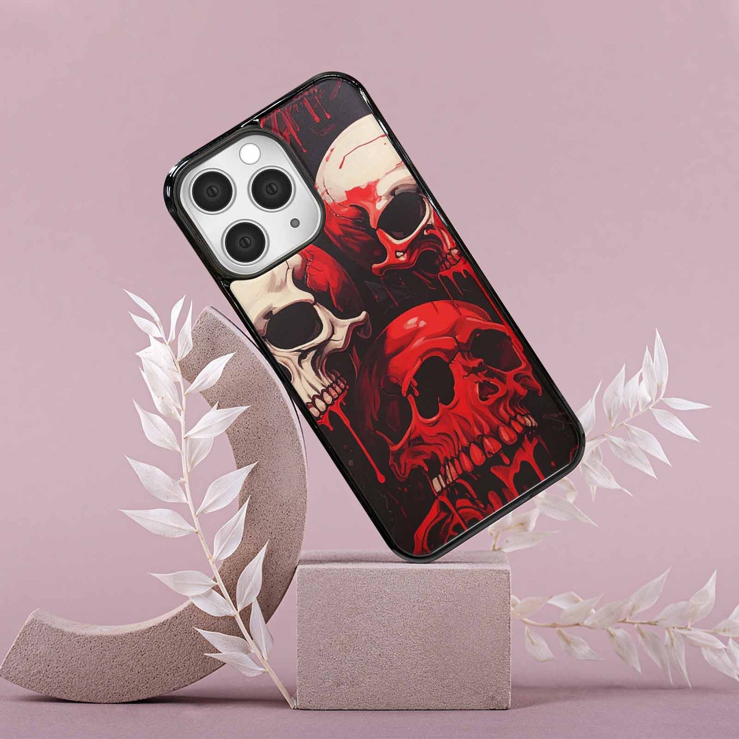 iPhone 15 Pro Max Case — 1000\'s Of Skulls Overlapping Eachother Everywhere, Original Design Phone Case