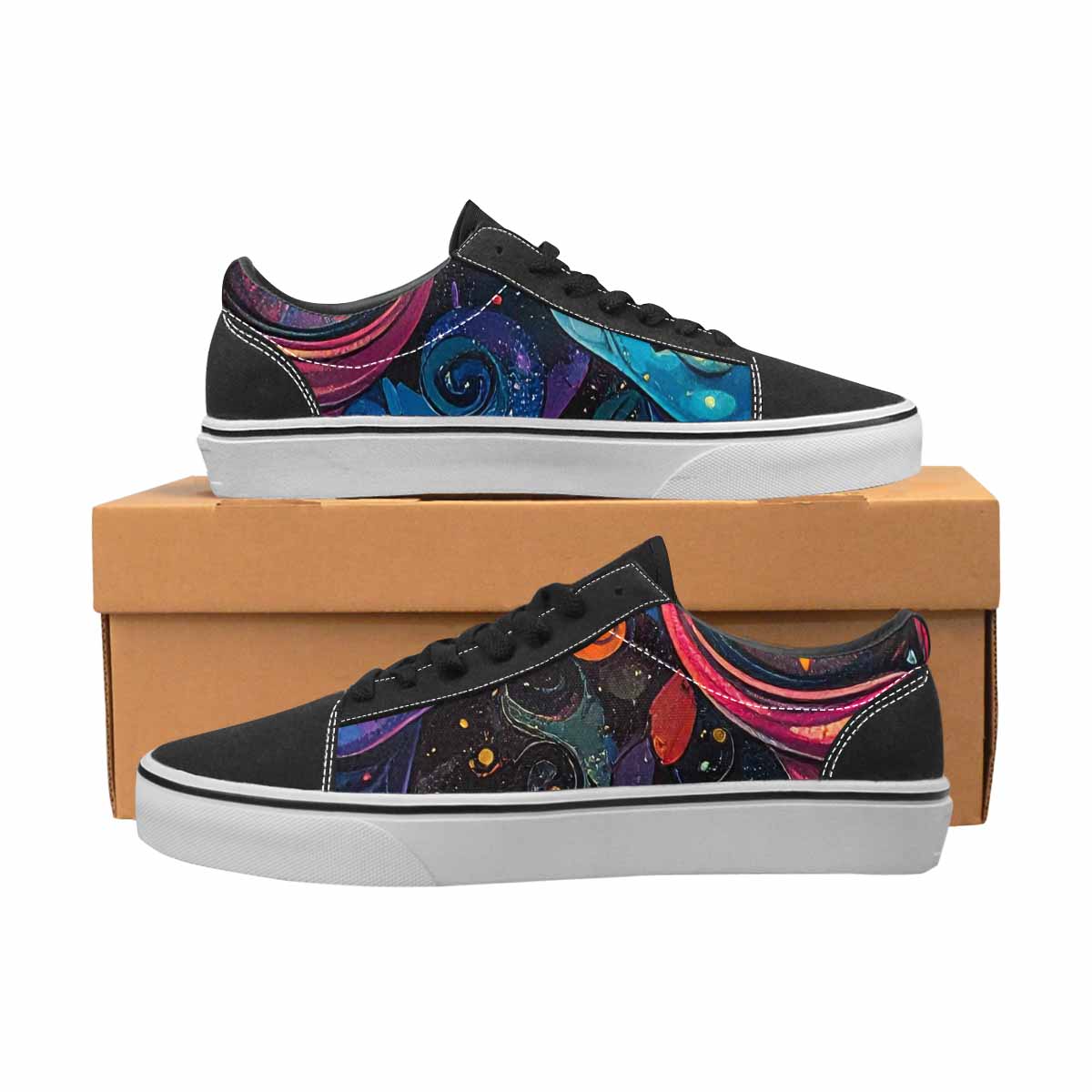 WOMEN'S Cartoon Alien Characters Canvas Lace-Up Wallpaper Art Sneakers