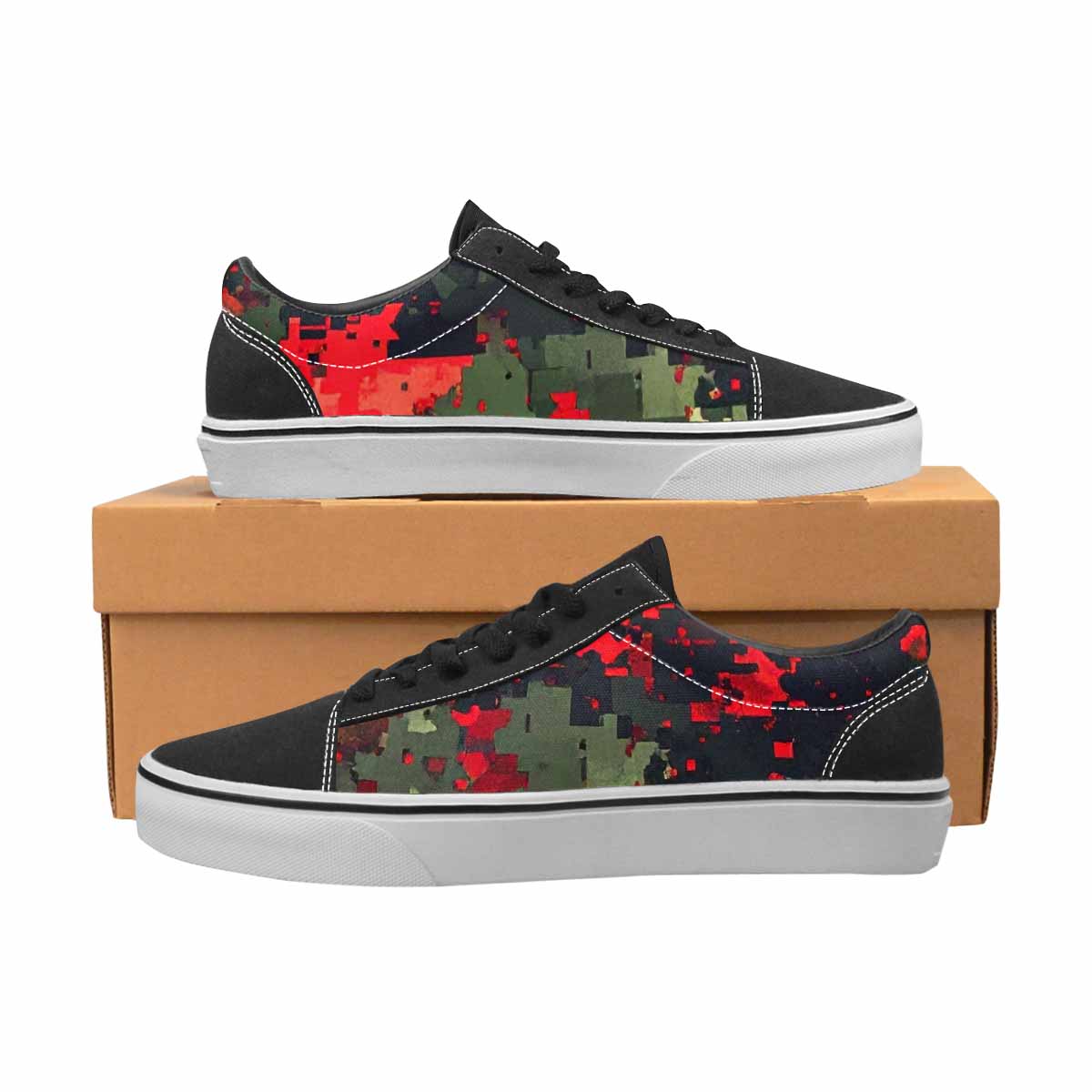 MEN'S Military Camouflage Blotch Canvas Lace-Up Neon Fantasy Shoes