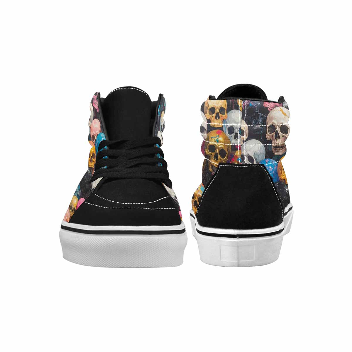 MEN'S Skulls Marble Skulls High Top Canvas Melting Art Sneakers