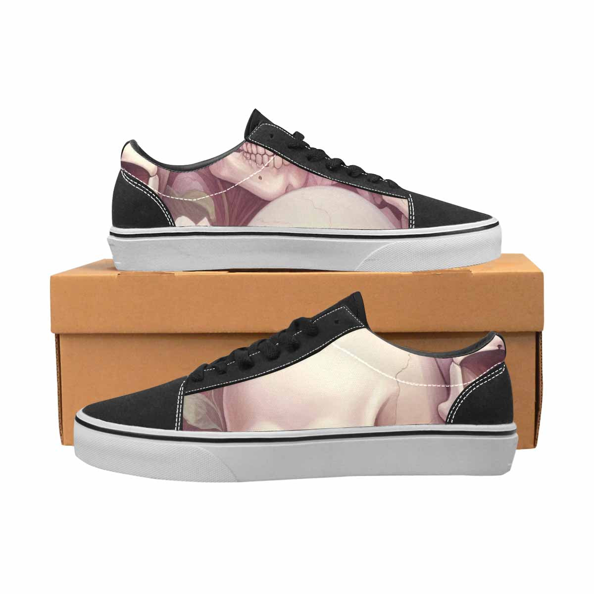 WOMEN'S Skulls Roses Soft Airbrush Canvas Lace-Up Y2K Custom Shoes