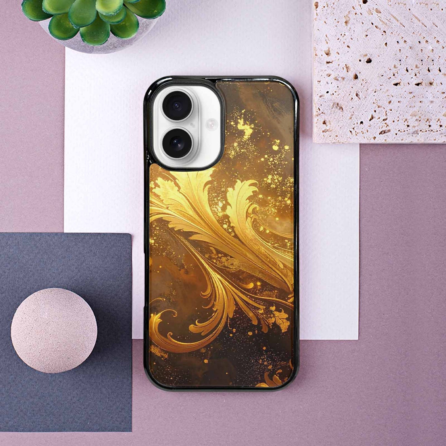 iPhone 16 Case — Klimt Gold Leaf Artwork Pattern, Custom Made Phone Cover