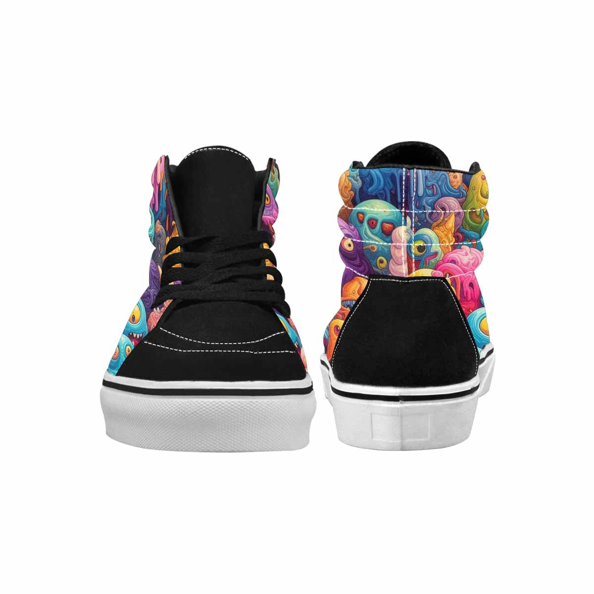 MEN'S Melting Ice Cream Monster High Top Canvas Vibrant Chaos Sneakers