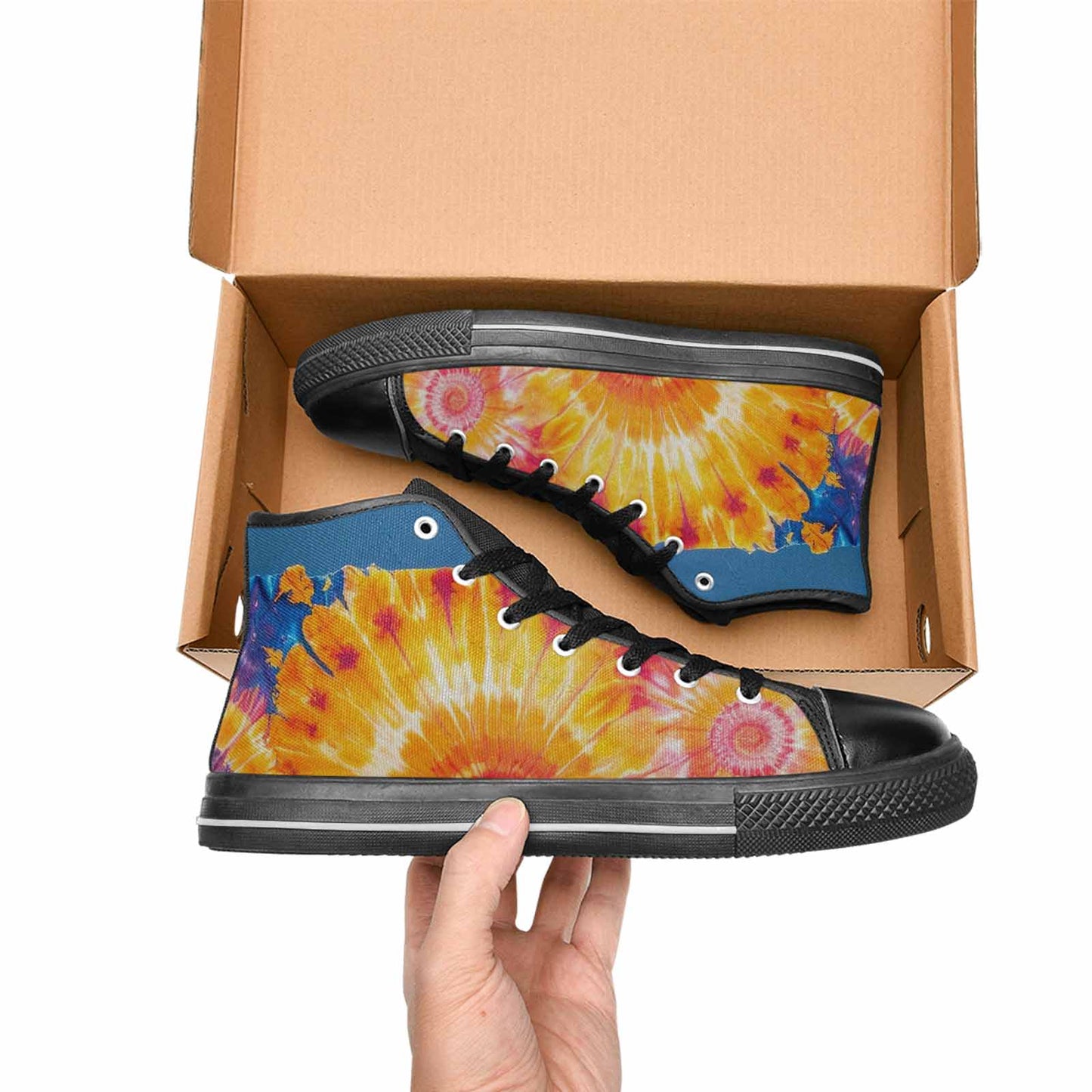 MEN'S Tie Dye Mixed Style High Top Canvas Neon Fantasy Shoes