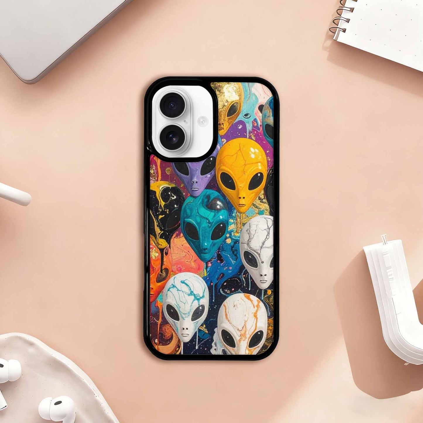 iPhone 17 Case — Aliens Marblealiens Pattern Alien Scifi, Custom Designed Case Cover