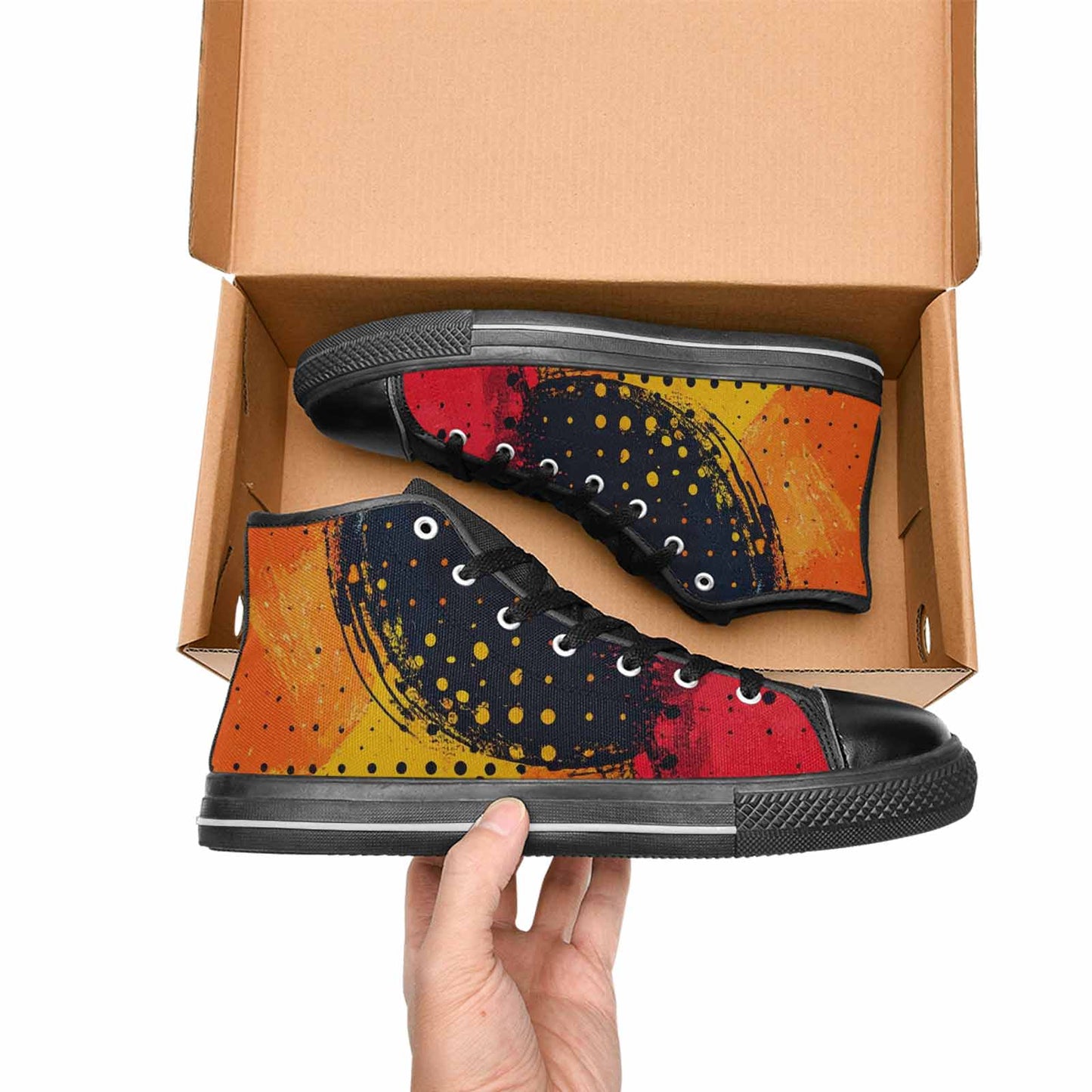 WOMEN'S Comic Book Halftone High Top Canvas Y2K Custom Sneakers