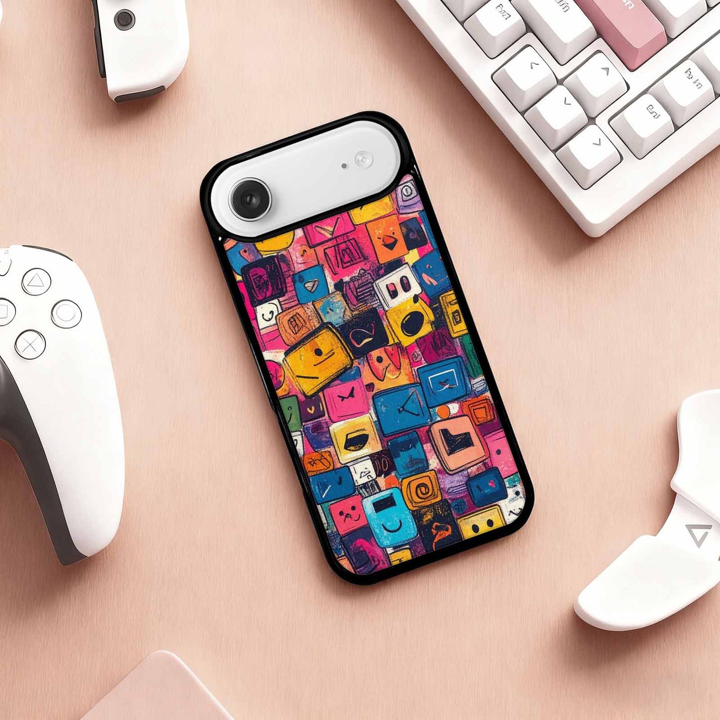 iPhone 17 Air Case — Hand Drawn Icon Doodle Pattern Original, Custom Made Phone Cover