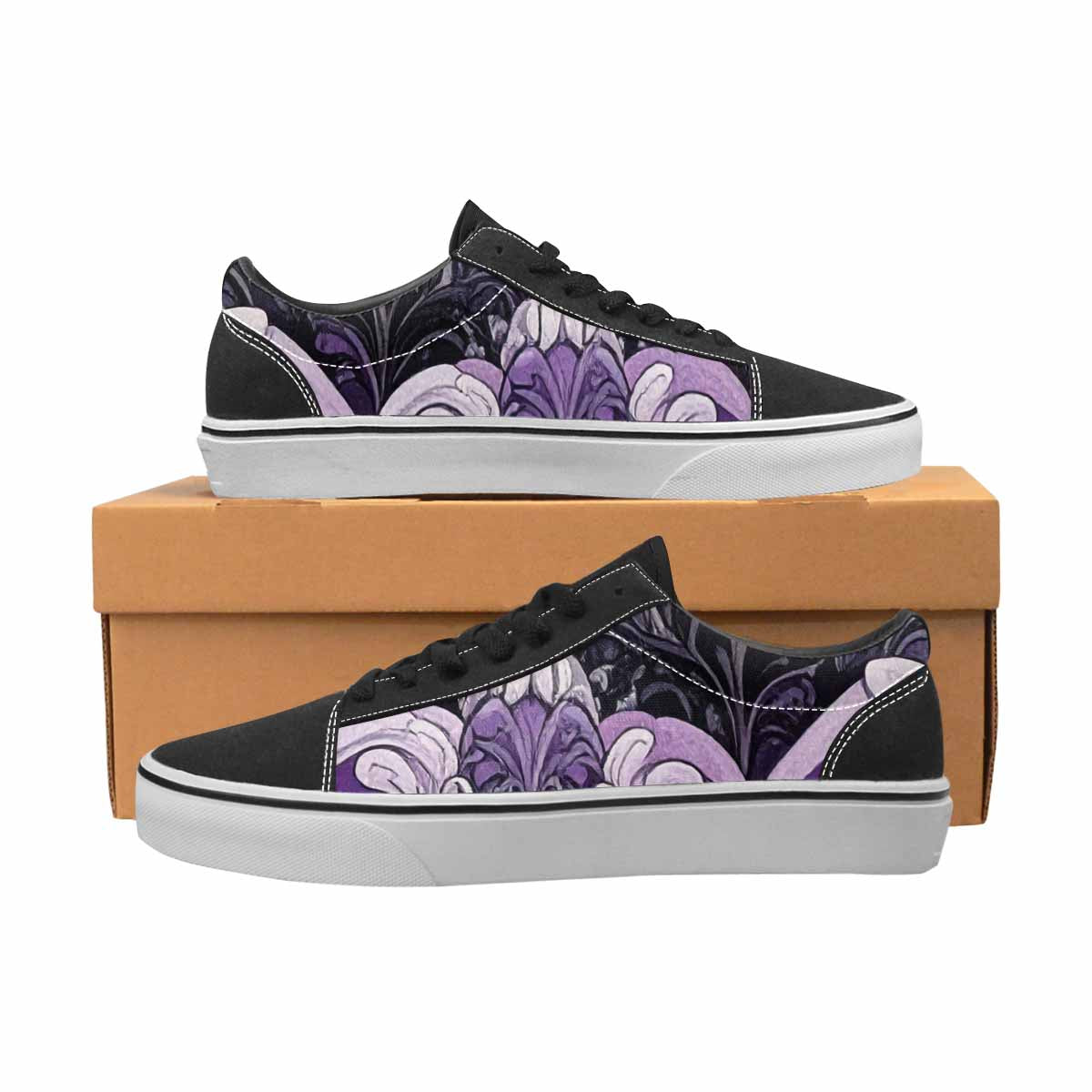 WOMEN'S Asexual Flag Color Canvas Lace-Up Vibrant Chaos Sneakers
