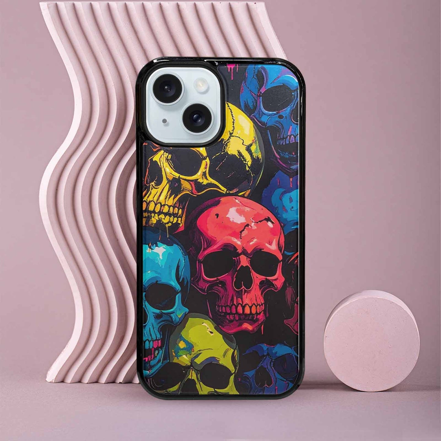 iPhone 15 Case — 1000s Of Skulls Digital Camo Drip, Personalized Phone Case