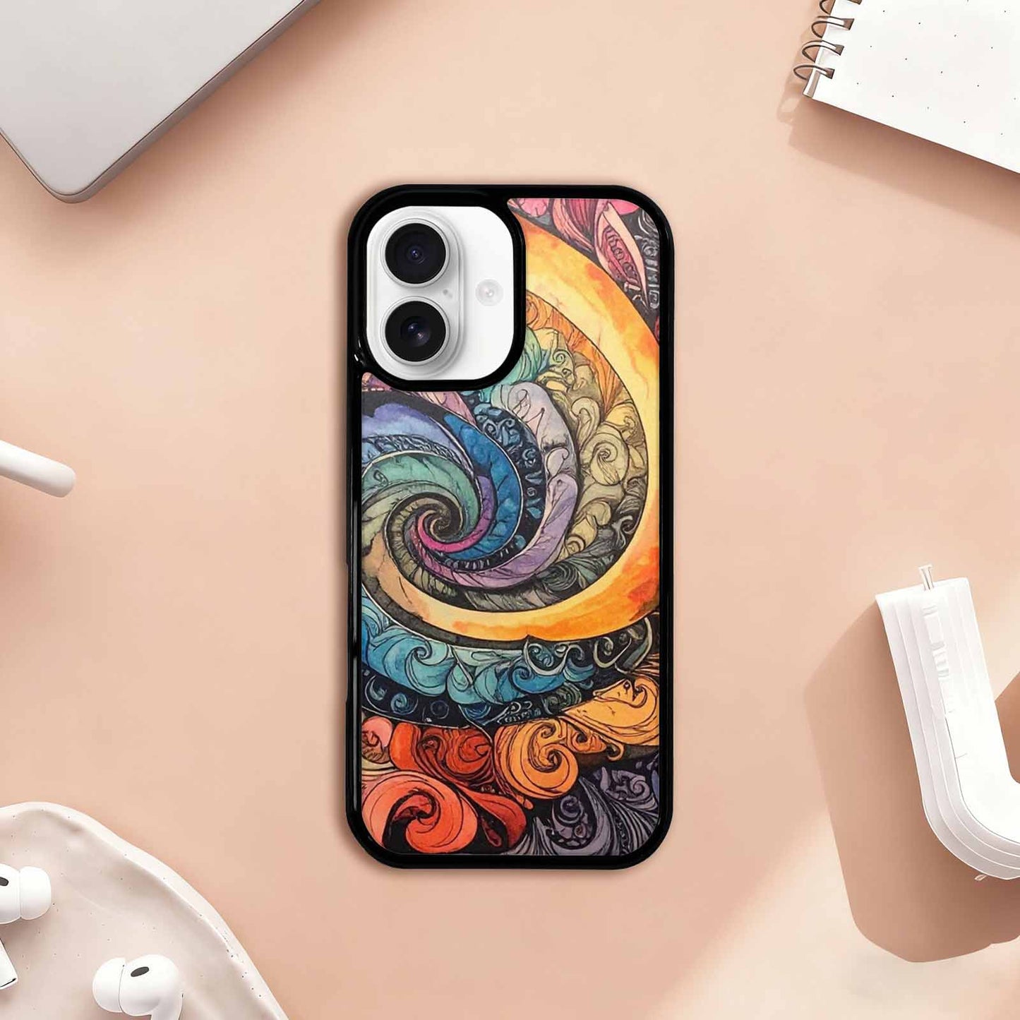 iPhone 17 Case — Tie Dye Swirls (black Tie Dye, Custom Phone Case