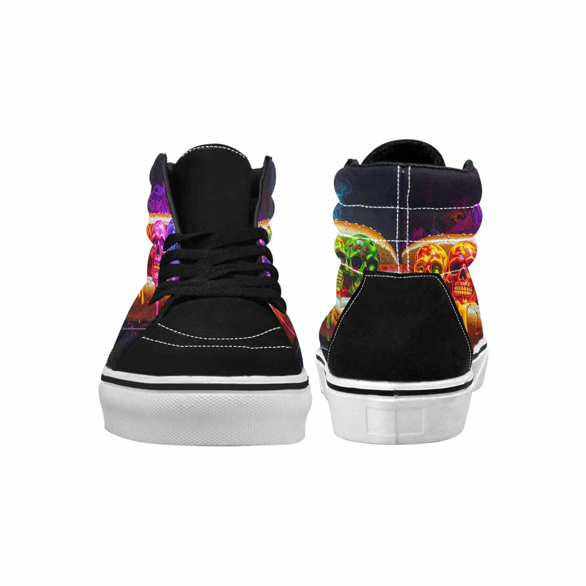 MEN'S Toxic Skeleton Hot Dog High Top Canvas Vibrant Chaos Custom Sneakers