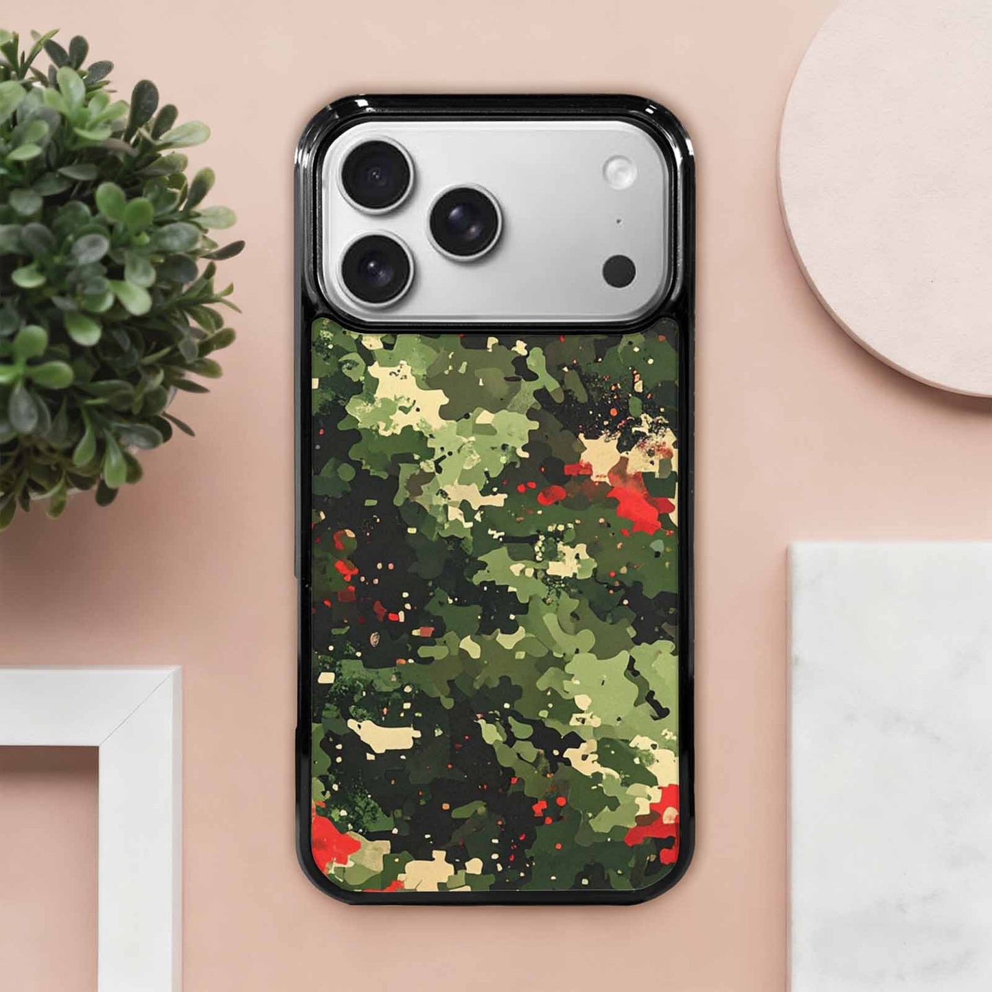 iPhone 17 Pro Max Case — Small Military Camouflage Blotch Camo, Personalized Phone Case