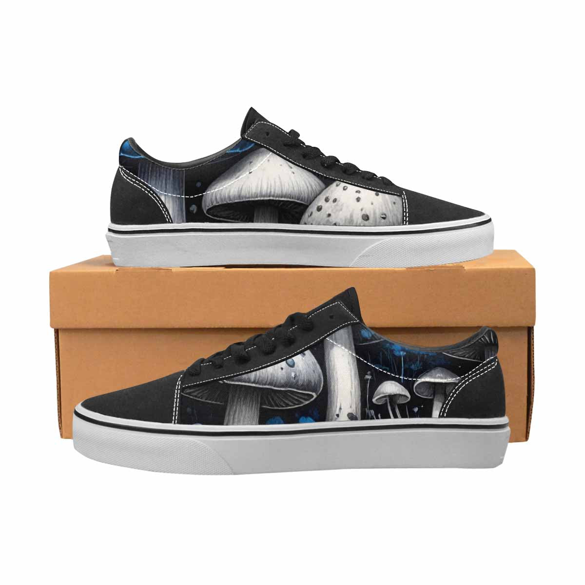 WOMEN'S Mushrooms (general) Lace-Up Canvas Cottagecore Custom Sneakers