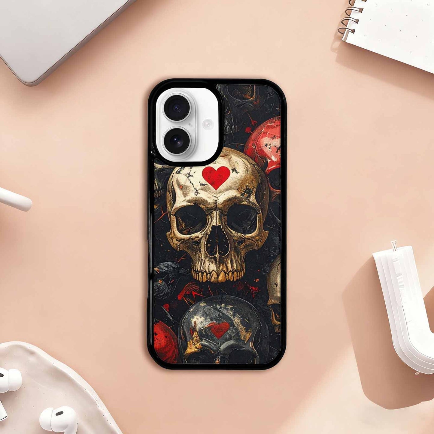 iPhone 17 Case — Skull Dark Art Gothic Print Gothic, Custom Made Phone Cover