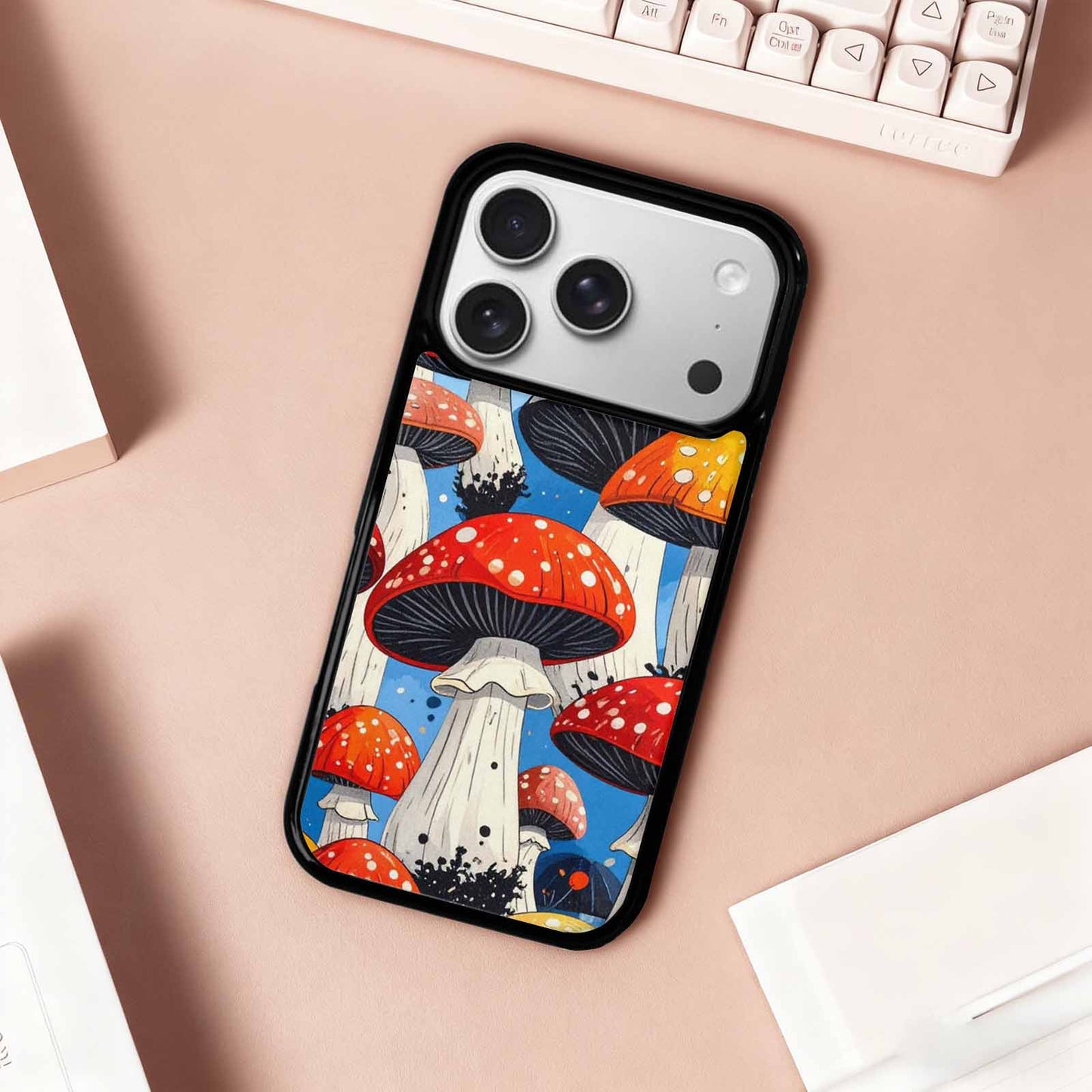 iPhone 17 Pro Case — Vivid Winter Mushroom Seamless Cartoon Cute, Original Design Phone Case