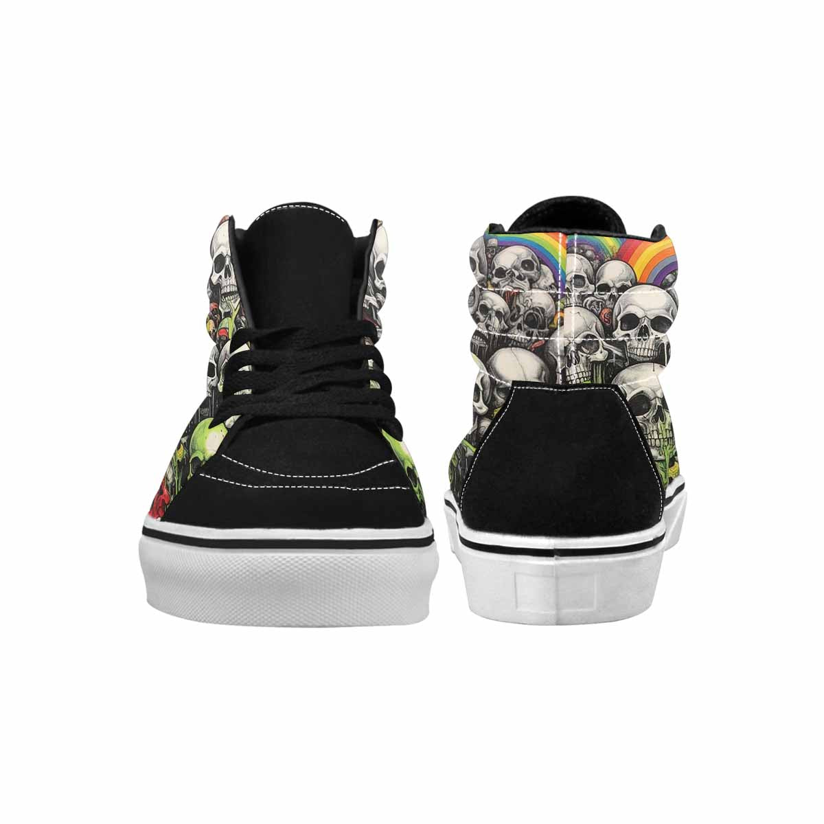 MEN'S Rainbow From Skull S High Top Canvas Grunge Custom Shoes