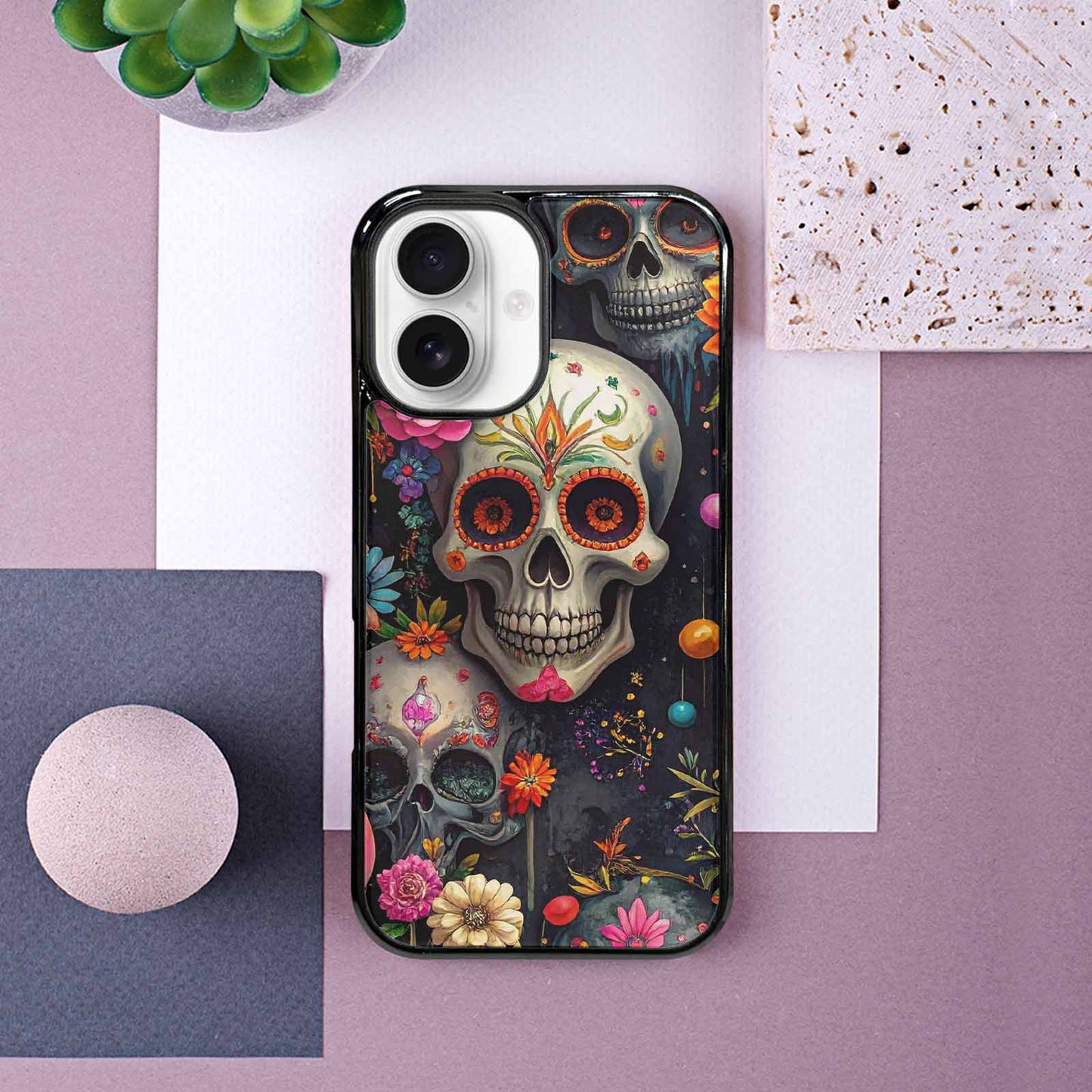 iPhone 16 Case — Greyscale Black And White Dark Black, Custom Made Phone Cover