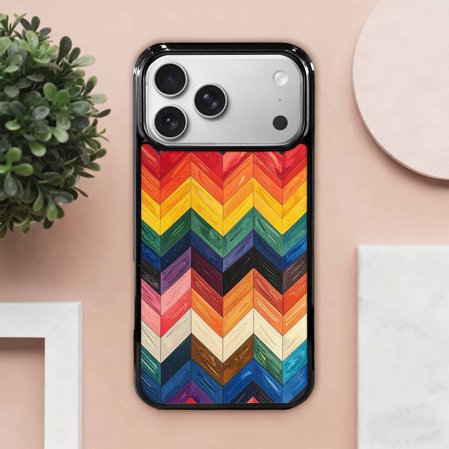 iPhone 17 Pro Max Case — Progress Pride Flag Color Original Art, Custom Made Phone Cover