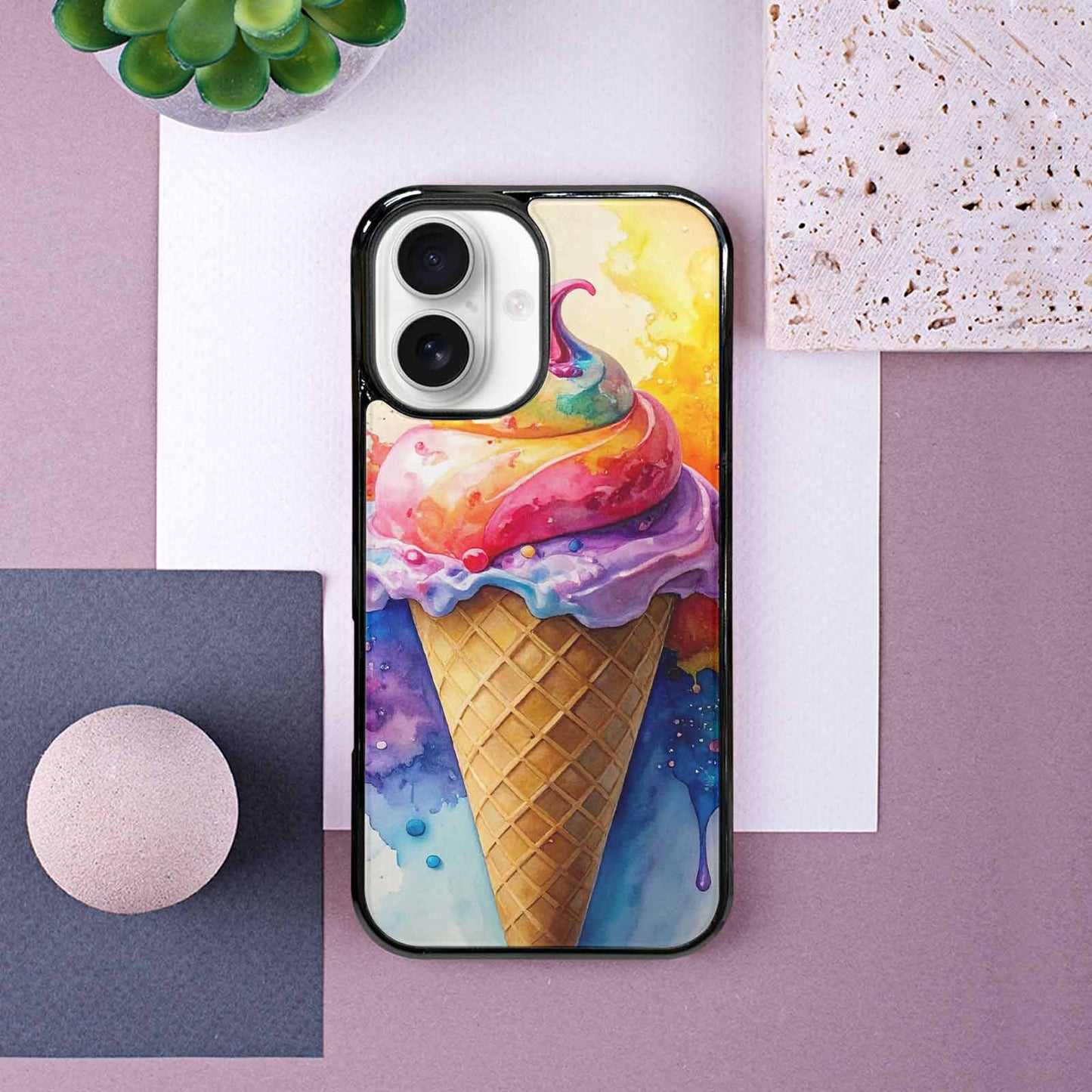 iPhone 16 Case — Melting Icecream Collage, Original Design Phone Case