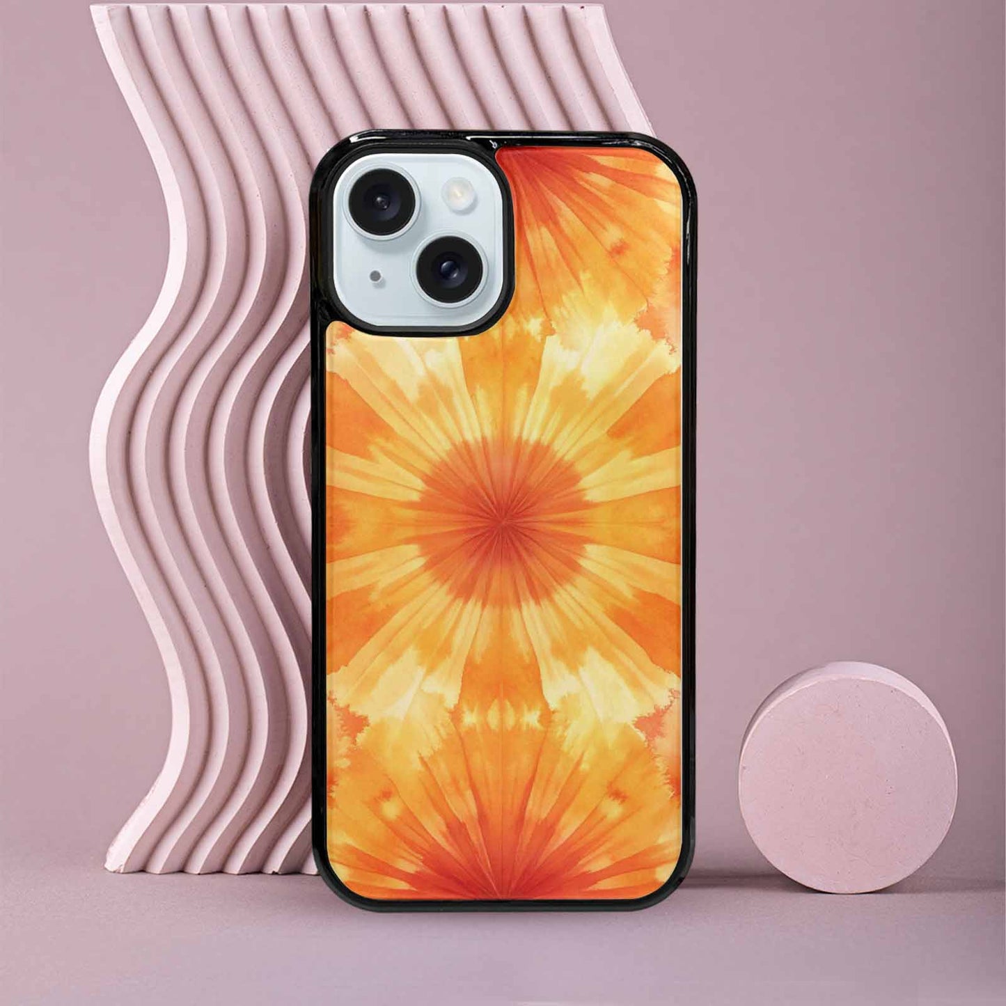 iPhone 15 Case — Ombre Tie Dye Sunset Custom, Personalized Phone Case