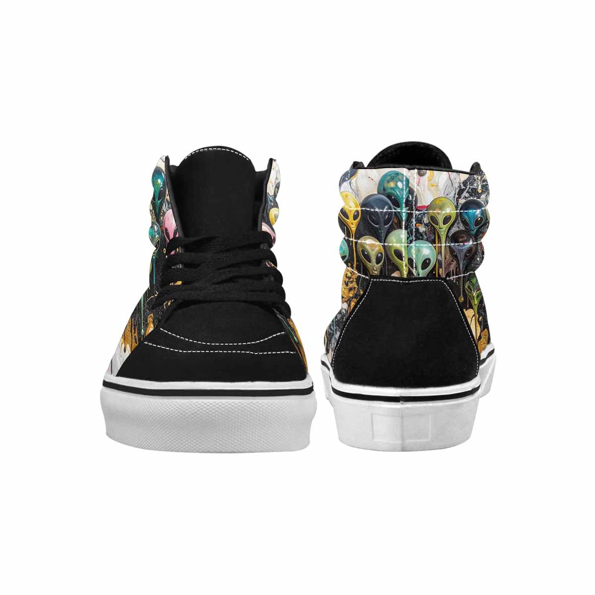 MEN'S Aliens Marble Melting High Top Canvas Dreamlike Shoes