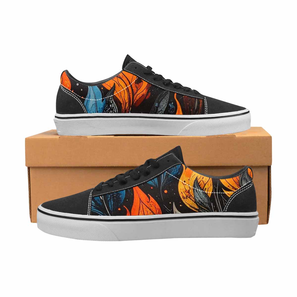 WOMEN'S Flame Burst Lace-Up Canvas Dark Academia Sneakers